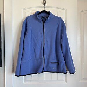 PLUS size periwinkle blue super soft cozy fleece full zip long sleeve sweater 2X